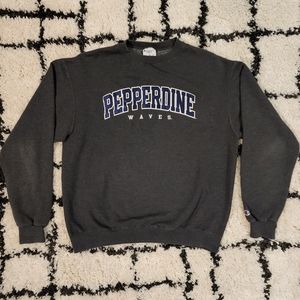 Champion Eco Fleece Gray Embroidered Pepperdine Waves Sweatshirt Adult Size L